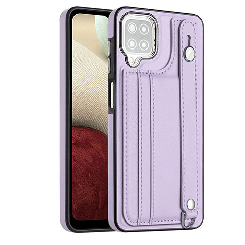 Custodia Lusso Pelle Cover YB1 per Samsung Galaxy A12 Nacho Viola