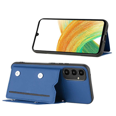 Custodia Lusso Pelle Cover YB1 per Samsung Galaxy A34 5G Blu