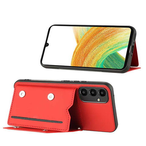 Custodia Lusso Pelle Cover YB1 per Samsung Galaxy A34 5G Rosso