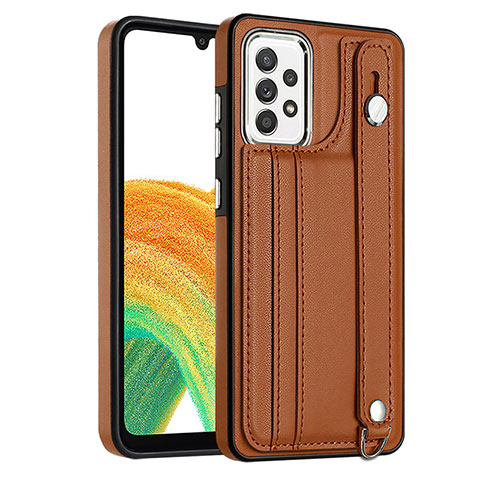 Custodia Lusso Pelle Cover YB1 per Samsung Galaxy A73 5G Marrone