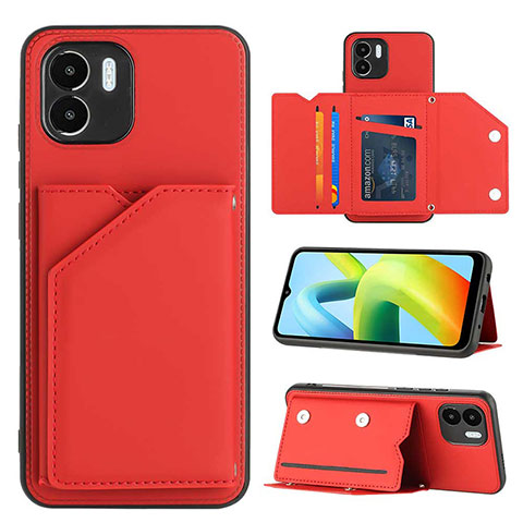 Custodia Lusso Pelle Cover YB1 per Xiaomi Poco C50 Rosso