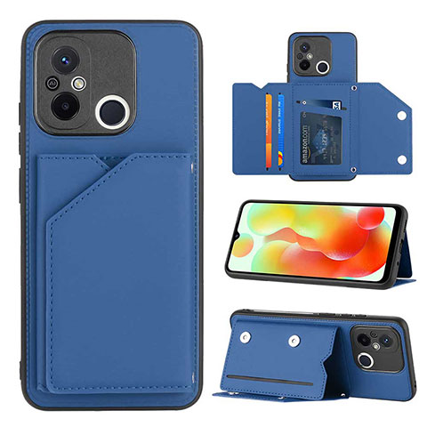 Custodia Lusso Pelle Cover YB1 per Xiaomi Poco C55 Blu