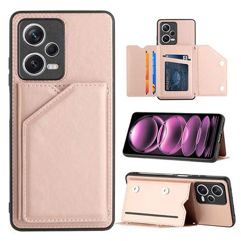 Custodia Lusso Pelle Cover YB1 per Xiaomi Poco X5 5G Oro Rosa