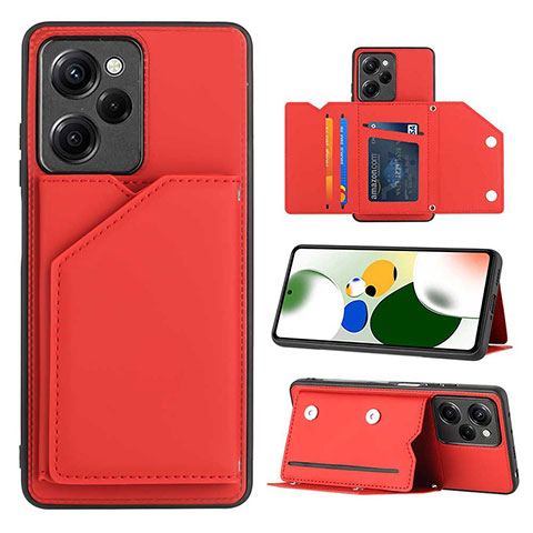 Custodia Lusso Pelle Cover YB1 per Xiaomi Poco X5 Pro 5G Rosso