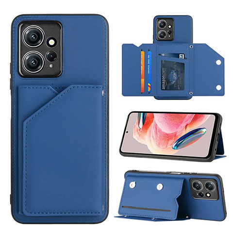 Custodia Lusso Pelle Cover YB1 per Xiaomi Redmi Note 12 4G Blu