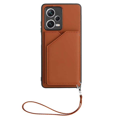 Custodia Lusso Pelle Cover YB1 per Xiaomi Redmi Note 12 Pro 5G Marrone