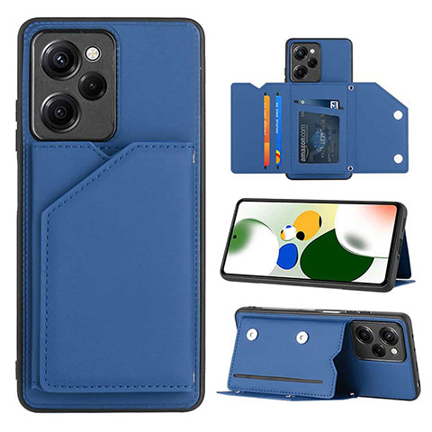 Custodia Lusso Pelle Cover YB1 per Xiaomi Redmi Note 12 Pro Speed 5G Blu