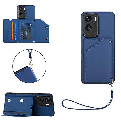 Custodia Lusso Pelle Cover YB2 per Huawei Honor 90 Lite 5G Blu