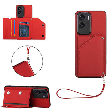 Custodia Lusso Pelle Cover YB2 per Huawei Honor 90 Lite 5G Rosso