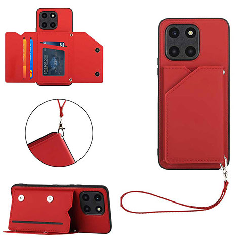 Custodia Lusso Pelle Cover YB2 per Huawei Honor X8b Rosso