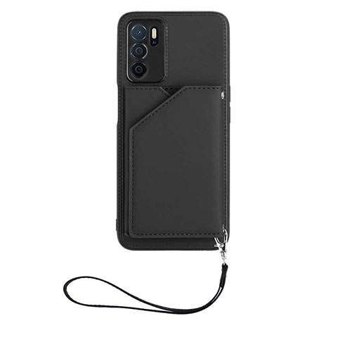 Custodia Lusso Pelle Cover YB2 per Oppo A16 Nero