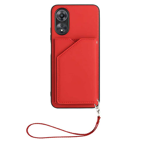 Custodia Lusso Pelle Cover YB2 per Oppo A17 Rosso