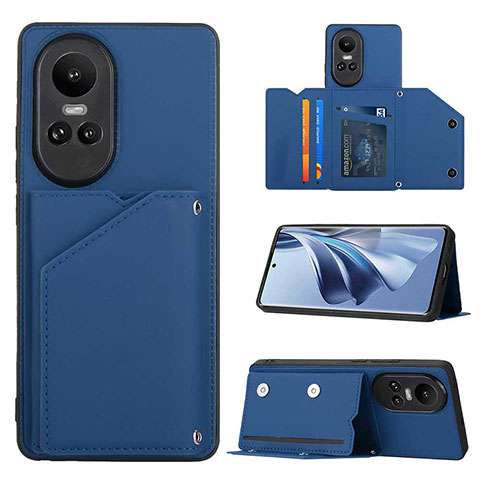 Custodia Lusso Pelle Cover YB2 per Oppo Reno10 Pro 5G Blu