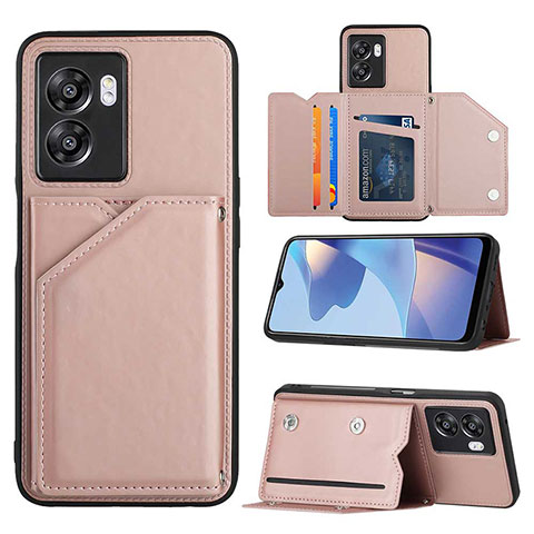 Custodia Lusso Pelle Cover YB2 per Realme V23i 5G Oro Rosa