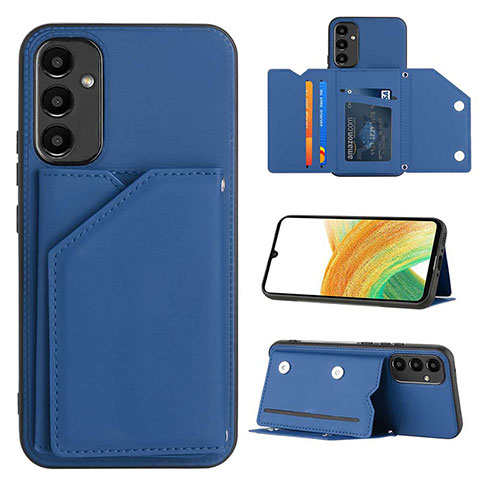 Custodia Lusso Pelle Cover YB2 per Samsung Galaxy A34 5G Blu