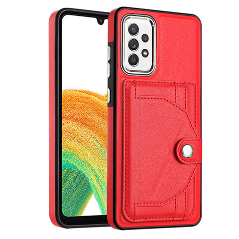 Custodia Lusso Pelle Cover YB2 per Samsung Galaxy A73 5G Rosso