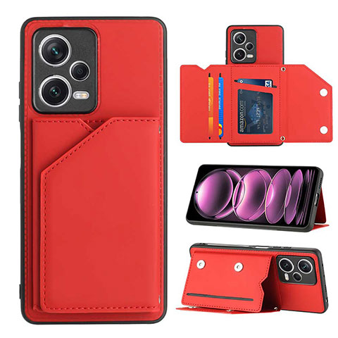 Custodia Lusso Pelle Cover YB2 per Xiaomi Redmi Note 12 Pro 5G Rosso