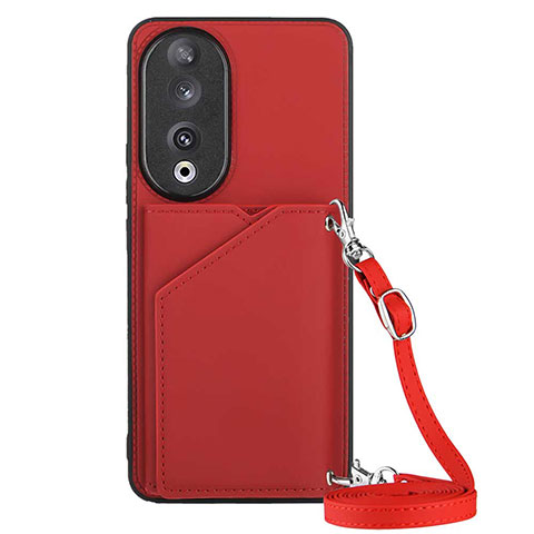 Custodia Lusso Pelle Cover YB3 per Huawei Honor 90 5G Rosso