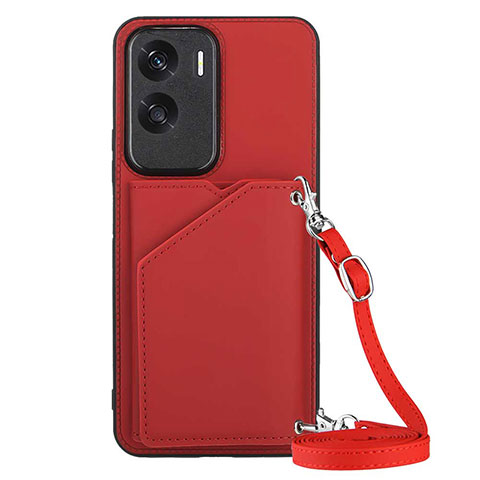 Custodia Lusso Pelle Cover YB3 per Huawei Honor 90 Lite 5G Rosso