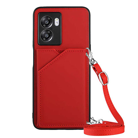 Custodia Lusso Pelle Cover YB3 per Oppo A77 5G Rosso