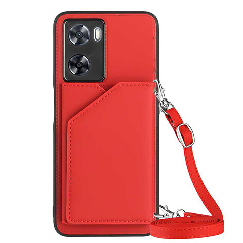 Custodia Lusso Pelle Cover YB3 per Oppo A77s Rosso