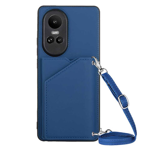 Custodia Lusso Pelle Cover YB3 per Oppo Reno10 Pro 5G Blu