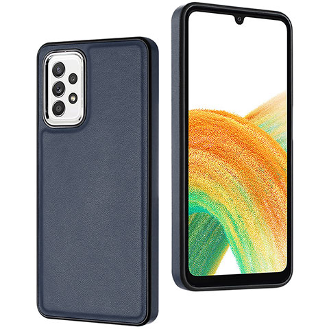 Custodia Lusso Pelle Cover YB3 per Samsung Galaxy A73 5G Blu