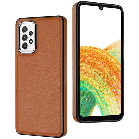 Custodia Lusso Pelle Cover YB3 per Samsung Galaxy A73 5G Marrone