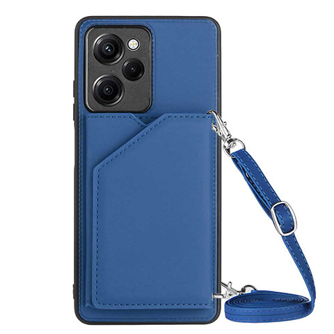 Custodia Lusso Pelle Cover YB3 per Xiaomi Poco X5 Pro 5G Blu