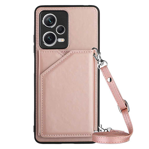 Custodia Lusso Pelle Cover YB3 per Xiaomi Redmi Note 12 Explorer Oro Rosa