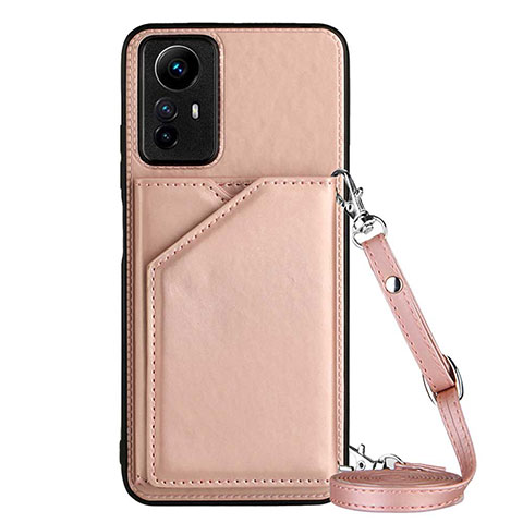 Custodia Lusso Pelle Cover YB3 per Xiaomi Redmi Note 12S Oro Rosa