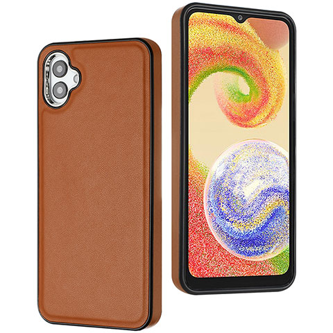 Custodia Lusso Pelle Cover YB6 per Samsung Galaxy A04E Marrone