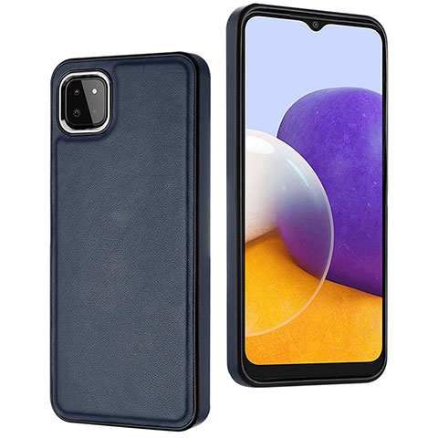 Custodia Lusso Pelle Cover YB6 per Samsung Galaxy A22 5G Blu