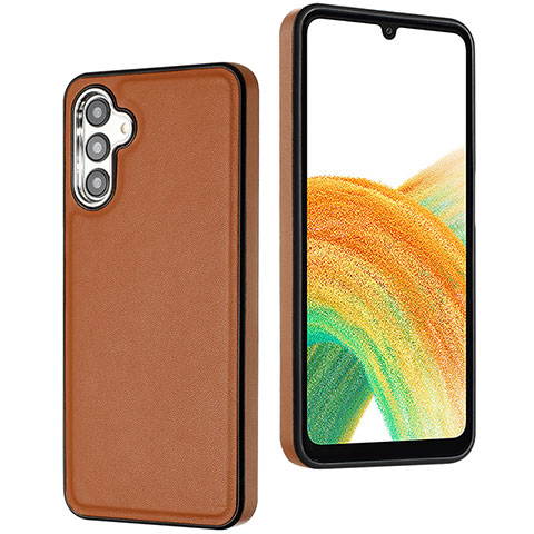 Custodia Lusso Pelle Cover YB6 per Samsung Galaxy A34 5G Marrone