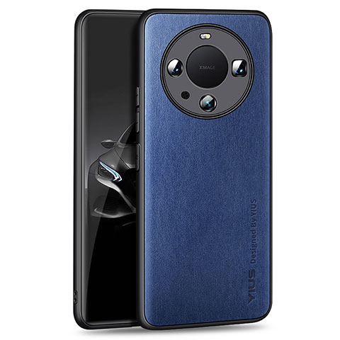 Custodia Lusso Pelle Cover YM1 per Huawei Mate 60 Pro+ Plus Blu