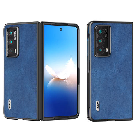 Custodia Lusso Pelle e Plastica Opaca Cover AD1 per Huawei Honor Magic Vs2 5G Blu