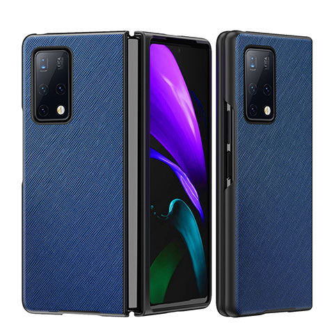 Custodia Lusso Pelle e Plastica Opaca Cover B01H per Huawei Mate X2 Blu