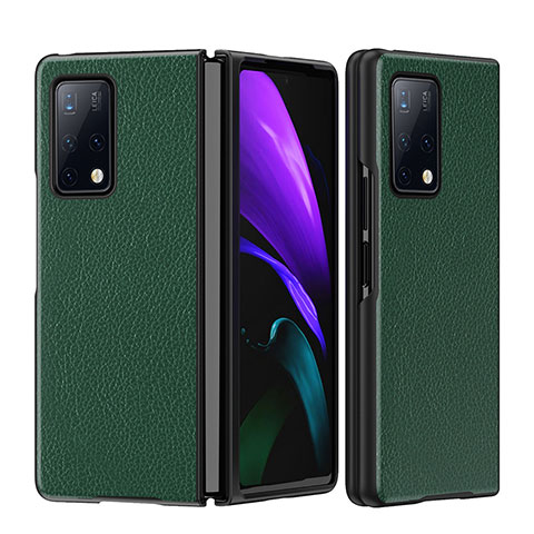 Custodia Lusso Pelle e Plastica Opaca Cover B02H per Huawei Mate X2 Verde