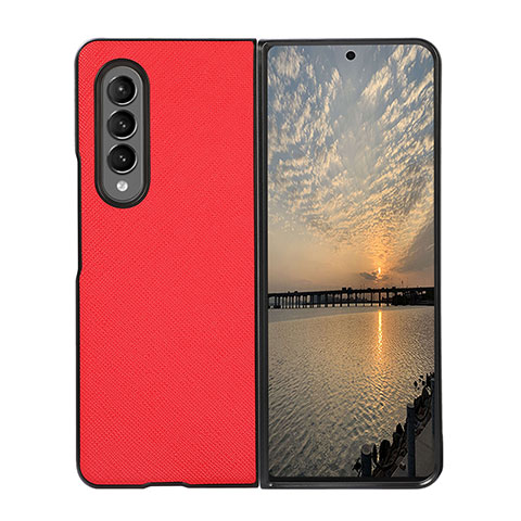 Custodia Lusso Pelle e Plastica Opaca Cover B03 per Samsung Galaxy Z Fold3 5G Rosso