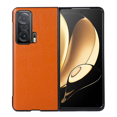 Custodia Lusso Pelle e Plastica Opaca Cover B03H per Huawei Honor Magic V 5G Arancione