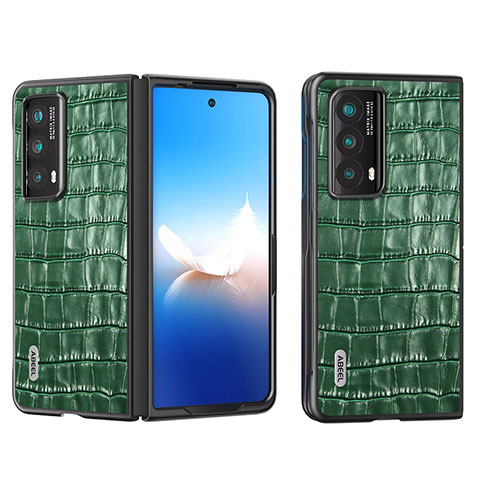 Custodia Lusso Pelle e Plastica Opaca Cover B05H per Huawei Honor Magic Vs2 5G Verde