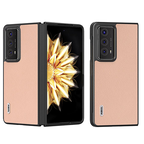 Custodia Lusso Pelle e Plastica Opaca Cover B06H per Huawei Honor Magic V2 Ultimate 5G Oro Rosa