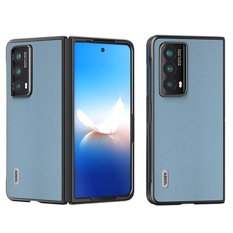 Custodia Lusso Pelle e Plastica Opaca Cover B10H per Huawei Honor Magic Vs2 5G Cielo Blu