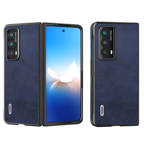 Custodia Lusso Pelle e Plastica Opaca Cover B13H per Huawei Honor Magic Vs2 5G Blu