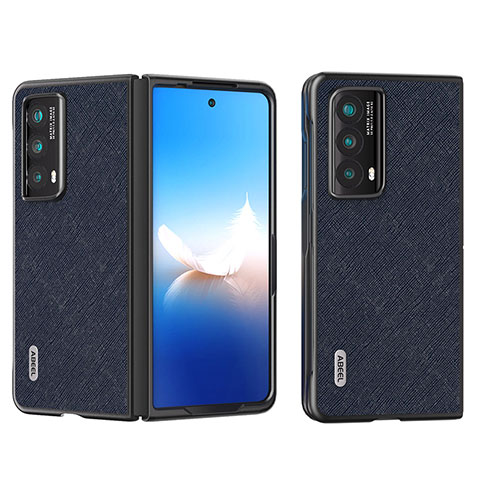 Custodia Lusso Pelle e Plastica Opaca Cover B20H per Huawei Honor Magic Vs2 5G Blu