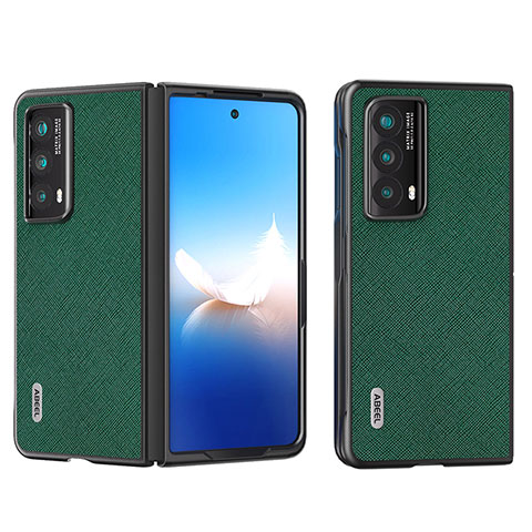 Custodia Lusso Pelle e Plastica Opaca Cover B20H per Huawei Honor Magic Vs2 5G Verde