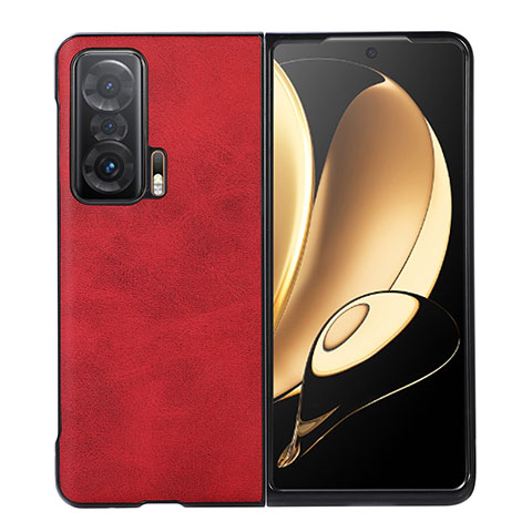 Custodia Lusso Pelle e Plastica Opaca Cover BH1 per Huawei Honor Magic V 5G Rosso