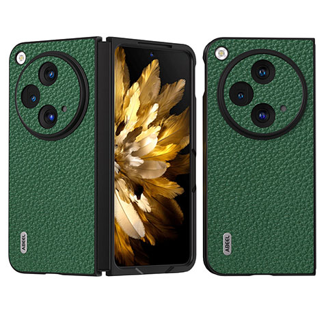 Custodia Lusso Pelle e Plastica Opaca Cover BH19 per OnePlus Open 5G Verde