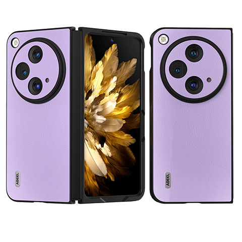 Custodia Lusso Pelle e Plastica Opaca Cover BH23 per OnePlus Open 5G Viola