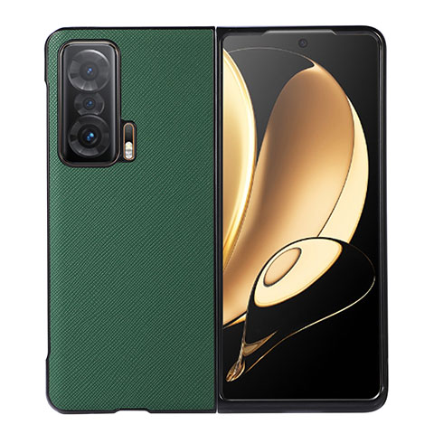 Custodia Lusso Pelle e Plastica Opaca Cover BH3 per Huawei Honor Magic V 5G Verde